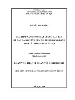 Giải pháp nâng cao chất lượng đào tạo hệ cao đẳng chính quy tại trường cao đẳng kinh tế công nghiệp hà nội