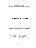 ĐÁNH GIÁ ẢNH HƯỞNG CỦA NHIÊN LIỆU SINH HỌC, BIODIESEL, ĐỐI VỚI ĐỘNG CƠ KUBOTA L2000