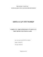 NGHIÊN CỨU, THIẾT KẾ BỘ PHẬN CÂN BẰNG CỦA THIẾT BỊ PHÁT MẶT PHẲNG LASER