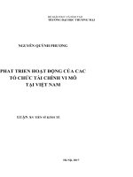 Phát triển hoạt động của các tổ chức tài chính vi mô tại việt nam 