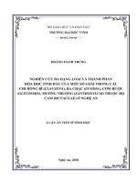 Nghiên cứu đa dạng loài và thành phần hóa học tinh dầu của một số loài trong các chi hồng bì (clausena), ba chạc (euodia), cơm rượu (glycosmis), muồng truổng (zanthoxylum) thuộc họ cam (rutaceae) ở nghệ an  tt