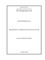 Thế giới nhân vật trong truyện ngắn nguyễn trí 