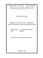 Nghiên cứu xây dựng các thành phần mật mã cho thuật toán mã khối hạng nhẹ tt