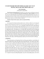 VẤN đề TÍCH hợp LIÊN môn TRONG dạy học NGỮ văn ở TRƯỜNG TRUNG học PHỔ THÔNG HIỆN NAY (tt) 