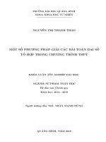 Một số phương pháp giải các bài toán đại số tổ hợp trong chương trình THPT (tt) 