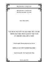 VẬN DỤNG NGUYÊN tắc dạy học nêu vấn đề TRONG dạy học PHẦN LỊCH sử VIỆT NAM từ 1858 đến 1918, lớp 11 THPT 