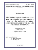 Nghiên cứu một số kháng nguyên phù hợp tổ chức (HLA) và hiệu quả điều trị viêm khớp vảy nến bằng methotrexate tại bệnh viện da liễu thành phố hồ chí minh