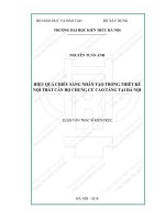 Hiệu quả chiếu sáng nhân tạo trong thiết kế nội thất căn hộ chung cư cao tầng tại hà nội (tt) 