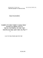 NGHIÊN cứu PHÁT TRIỂN và KHAI THÁC NGUỒN lực THÔNG TIN của TRUNG tâm THÔNG TIN THƯ VIỆN TRƯỜNG đại học KIẾN TRÚC hà nội