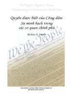 Quyền đ¬ợc biết của công dân sự minh bạch trong các cơ quan chính phủ 