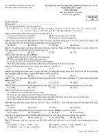 Đề thi thử chuyên bến tre 2018 lần 1, 2 có đáp án