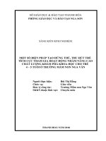 skkn một số biện pháp tạo hứng thú, thu hút trẻ tích cực tham gia hoạt động nhằm nâng cao chất lượng khám phá khoa học cho trẻ 4 5 tuổi ở trường mầm non nga văn 