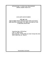 skkn một số biện pháp chỉ đạo xây dựng môi trường giáo dục lấy trẻ làm trung tâm ở trường mầm non 
