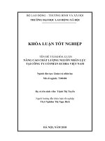 Nâng cao chất lượng nguồn nhân lực tại công ty cổ phần ecoba việt nam