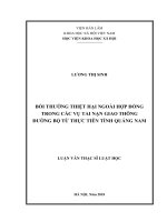Bồi thường thiệt hại ngoài hợp đồng trong các vụ án tai nạn giao thông đường bộ từ thực tiễn tỉnh quảng nam