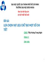 LỰA CHỌN VẬT LIỆU CHẾ TẠO MỘT SỐ CHI TIẾT