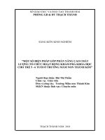 skkn một số biện pháp góp phần nâng cao chất lượng tổ chức hoạt động khám phá khoa học cho trẻ 5 6 tuổi ở trường mầm non thành kim 