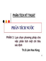Lựa chọn phương pháp cho việc phân tích một chỉ tiêu xác định