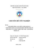 Giải pháp nâng cao chất lượng dịch vụ ngân hàng bán lẻ tại ngân hàng thương mại cổ phần đầu tư và phát triển việt nam    chi nhánh tràng an