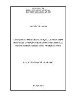 Giải quyết tranh chấp lao động cá nhân theo pháp luật lao động Việt Nam từ thực tiễn các doanh nghiệp tại khu công nghiệp Đà Nẵng
