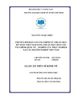 Chuyển đổi BCTC từ chuẩn mực kế toán việt nam sang chuẩn mực BCTC quốc tế  nghiên cứu thực nghiệm tại các doanh nghiệp việt nam 