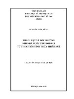 Pháp luật về bồi thường khi nhà nước thu hồi đất từ thực tiễn tỉnh Thừa Thiên Huế