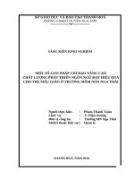 skkn một số giải pháp chỉ đạo nâng cao chất lượng phát triển ngôn ngữ đạt hiệu quả cho trẻ mẫu giáo ở trường mầm non nga thái 