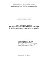 skkn một số KINH NGHIỆM PHÒNG CHỐNG SUY DINH DƯỠNG CHO TRẺ ở TRƯỜNG mầm NON THỊ TRẤN QUAN hóa 