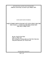 skkn một số biện pháp giáo dục kỹ năng sống cho trẻ mẫu giáo 4 5 tuổi tại trường mầm non thị trấn triệu sơn 