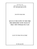 Quản lý nhà nước về viện trợ phi chính phủ nước ngoài từ thực tiễn tỉnh Quảng Nam