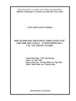 skkn một số biện pháp phát triển ngôn ngữ cho trẻ mẫu giáo 4 5 tuổi thông qua tác phẩm văn học tại trường mầm non nga phú 