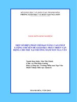 skkn một số biện pháp chỉ đạo nâng cao chất lượng chuyên đề giáo dục phát triển vận động cho trẻ tại trường mầm non nga văn 