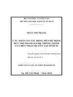 Các nhân tố tác động đến dự định duy trì tham gia hệ thống NQTM của bên nhận quyền tại tp HCM (tt)