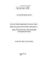 LÃI SUẤT TRONG HỢP ĐỒNG TÍN DỤNG THEO PHÁP LUẬT VIỆT NAM TỪ THỰC TIỄN HOẠT