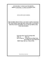 skkn một số biện pháp nâng cao chất lượng giáo dục kỹ năng sống cho trẻ mẫu giáo lớn 5 6 ở trường mầm non đông xuân, huyện đông sơn, tỉnh thanh hóa 