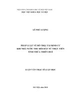 Pháp luật về hỗ trợ, tái định cư khi nhà nước thu hồi đất từ thực tiễn tỉnh thừa thiên huế