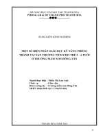 skkn một số biện pháp giáo dục kỹ năng phòng tránh tai nạn thương tích cho trẻ 5 6 tuổi trường MN đông tân 