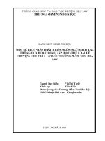 skkn một số biện pháp phát triển vận động cho trẻ mẫu giáo 5 6 tuổi lớp a1 trường MN minh lộc thông qua trò chơi dân gian 