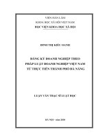 Đăng ký Doanh nghiệp theo Pháp luật Việt Nam từ thực tiễn Thành phố Đà Nẵng
