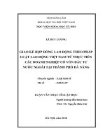 Giao kết hợp đồng lao động theo Pháp luật lao động Việt Nam từ thực tiển các doanh nghiệp có vốn đầu tư nước ngoài tại thành phố Đà Nẵng