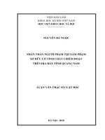 Nhân thân người phạm tội xâm pham sở hữu có tính chất chiếm đoạt trên địa bàn tỉnh Quảng Nam