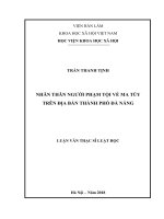 Nhân thân người phạm tội về ma túy trên địa bàn Thành phố Đà Nẵng