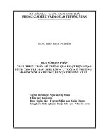 skkn một số biện pháp phát triển thẩm mỹ thông qua hoạt động tạo hình cho trẻ mẫu giáo lớp 4 5 tuổi a ở trường mầm non xuân dương, huyện thường xuân 