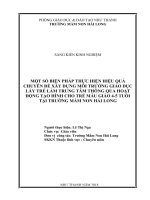 skkn một số biện pháp thực hiện hiệu quả chuyên đề xây dựng môi trường giáo dục lấy trẻ làm trung tâm thông qua hoạt động tạo hình cho trẻ mẫu giáo 4 5 tuổi tại trường mầm non hải long 