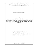skkn một số biện pháp chỉ đạo nâng cao chất lượng giáo dục kỹ năng sống cho trẻ trong trường mầm non  