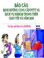 BÁO CÁO ĐỊNH HƯỚNG CUNG CẤP PTTT VÀ DỊCH VỤ KHHGĐ TRONG THỜI GIAN TỚI VÀ NĂM 2018