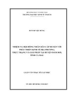 Nhiệm vụ của hội đồng nhân dân cấp huyện trong phát triển kinh tế địa phương; thực trạng và giải pháp tại huyện đầm dơi, tỉnh cà mau 