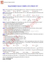 Điện xoay chiều - Dạng 3 - Mạch điện xoay chiều 2 phần tử.