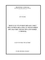 Pháp luật về cổ phần hóa qua thực tiễn cổ phần hóa công ty TNHH một thành viên lâm nghiệp u minh hạ tỉnh cà mau 