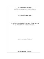 Tác động của kiều hối đến thu nhập và chi tiêu các hộ gia đình việt nam giai đoạn 2012 2014 